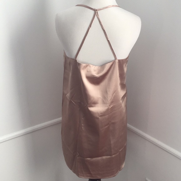 Satin Slip Dress in Champagne - Picture 3 of 4